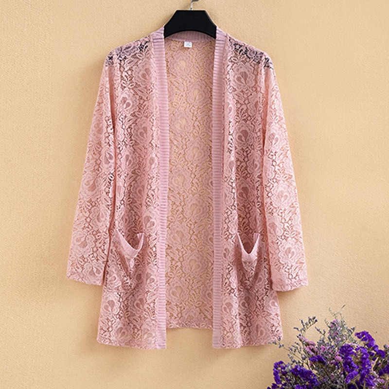 2020 Summer Women Sun Protection Outwear Casual Long Sleeve Lace Cardigan Blouse Shirt Tops For Woman Sexy Kimono Blusas