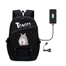 2020 Totoro Comic Periphery Both Shoulders Package Usb Student A Bag Leisure Time Travel Backpack Canvas Fashion Bag For Male
