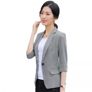 2020 Women Blazers and Jackets Half Sleeve Ladies Female Elegant Formal Office Work Wear Clothes OL Style Blazer Casual Long