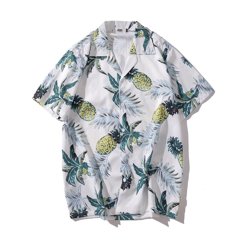2020 Women White Blouse Pineapple Print Shirt Pretty Good Quality Clothes Summer Tops Leisure Loose Short Sleeve Girlfriend Gift
