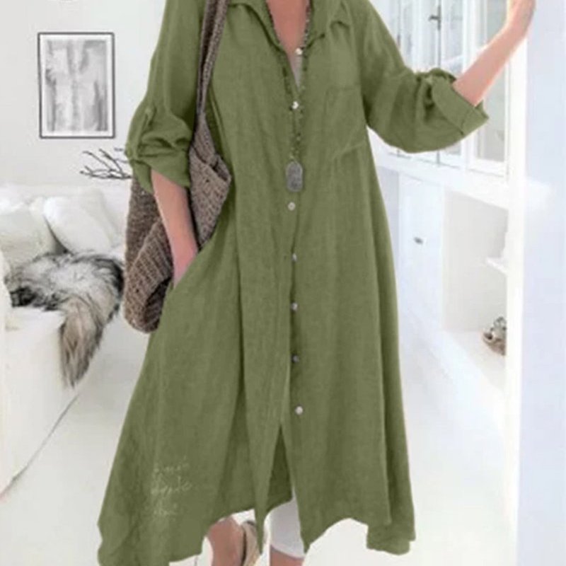 2020 blouse female spring new large size women's button shirt long irregular shirt