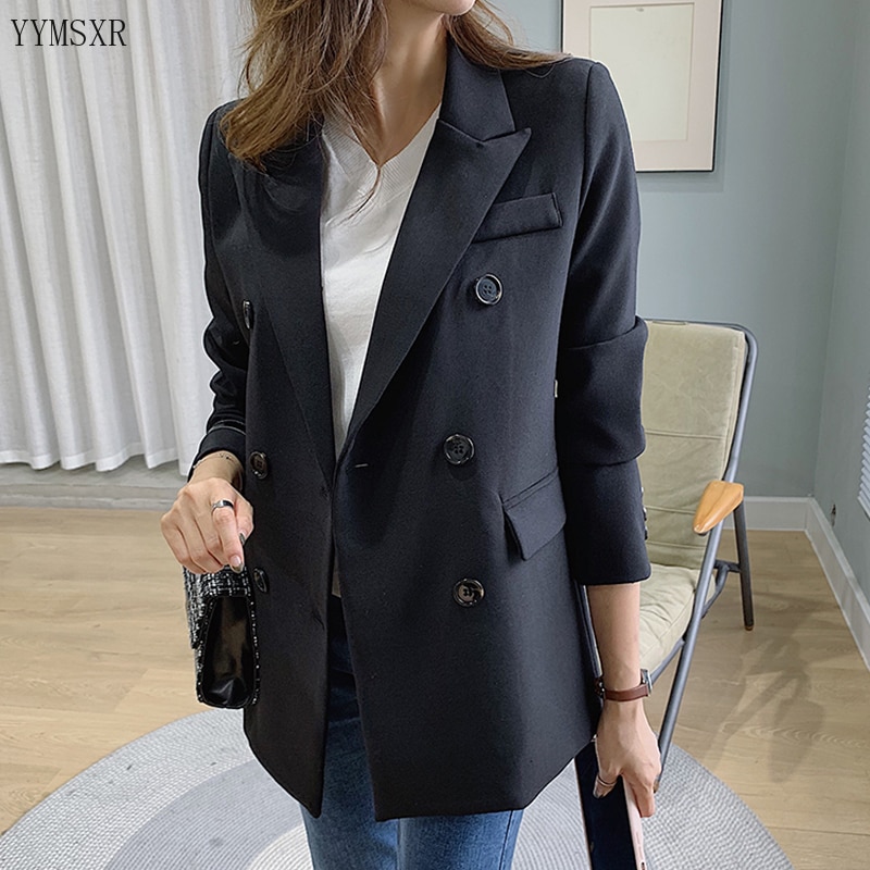 2020 spring and autumn temperament women's blazer Casual elegant lady jacket small suit feminine Casual office jacket black