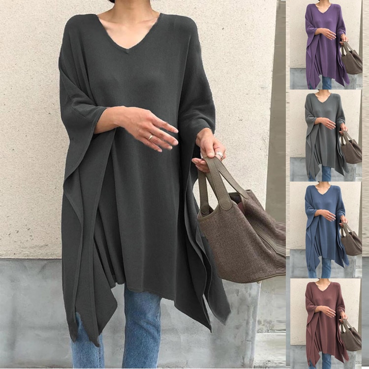 2020 spring new irregular large size loose women's shirt bat sleeve shirt women