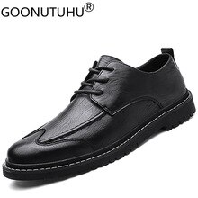 2020 style spring atutmn fashion men's shoes casual leather classics brown gray black lace up shoe man comfortable shoes for men