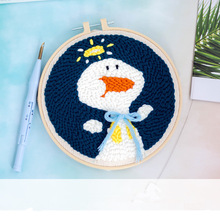 20cm Cartoon Russian Poke Needle Embroidery Kit DIY Hand-embroidered Material Package Crochet Weaving Doll For Beginners Gift