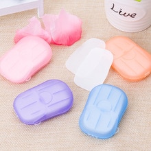 20pcs/box Disposable Soap Sheets Outdoor Travel Portable Hand Washing Bath Clean Scented Slice Sheets for Portable Box Soap