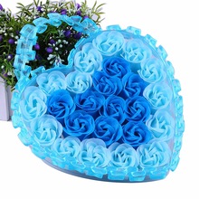 24Pcs Heart Scented Bath Body Petal Rose Flower Soap Wedding Decoration Gift Flavor Paper Fancy Soap