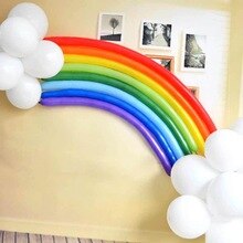 25PCS/SET Cute Rainbow Clouds Latex Balloon,  Happy Birthday Balloons Birthday Party Decorations Kids