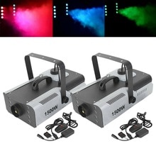 2PCS 1500W RGB 8LED Fog Machine Smoke Wireless Remote Xmas Party Stage DJ Fogger