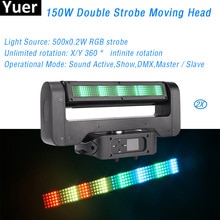 2Pcs/Lot High Quality DJ Disco Stage Rotation Moving Head Light 500X0.2W SMD 5050 RGB LED Double Strobe Light For Clube Party