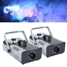 2X 1500 Watt Smoke Fog Machine 9 LED Lights Remote Control DJ Party Stage Fogger
