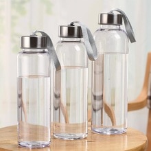 300/400/500ML Portable Plastic Water Cup Transparent Round Leakproof Travel Carrying Drinking Bottle for Outdoor Sports Camping
