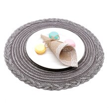 38cm Round Woven Dining Table Mat Placemat Anti Slip Coasters Bowl Drink Tea Mat Pad For Birthday Party Home kitchen Decoration