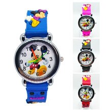3D Cartoon Lovely mickey Kids Girls Boys Students Quartz Wrist Watch Children Popular watches Spiderman mouse regarder clock