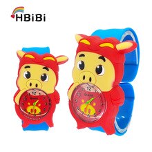 3D Cartoon Pig Children Watch cute Chicken duck rabbit baby Clock Kids Watches Girls Boys Gift Student Child quartz Watch