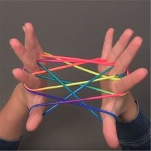 3PCS Kids Rainbow Colour Fumble Finger Thread Rope String Game Developmental Toy Puzzle Educational Game for Children Kids