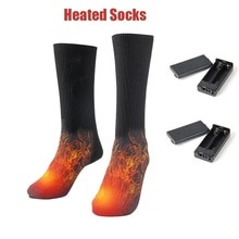 3V Thermal Cotton Heated Socks for Men Women with Battery Case Winter Foot Warmer Electric Socks Warming Socks