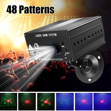 48 Laser pattern Remote Control Projector / Sound Actived LED Disco Light RGB DJ Stage Party Light Christmas Decoration Lamp