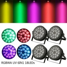 4PCS 270W 18LED RGBWA UV 6IN1 Stage Effect Par Lighting DMX512 Strobe Party DJ