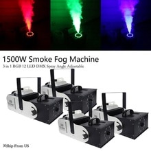 4PCS 3in1 RGB 1500W Fog Machine DJ LED DMX Xmas Stage Smoke Fogger DJ w/ Remote