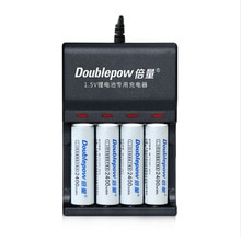 4PCS high power 2400mWh 1.5v AA rechargeable lithium battery microphone camera lithium battery +4 slot USB smart charger