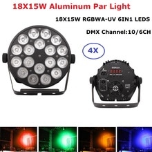 4Pcs/Lot  Aluminum Alloy LED Flat Par 18X15W Lighting DJ Par Cans Aluminum Alloy DMX 512 Light DMX Dj Wash Lighting Stage Light