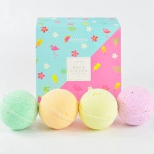 4pcs/pack Bath Salt Ball Set Essential Oil Bath Bomb Skin Care Cleaner SPA Body Massage Beauty Skin Care Bath Salt Shower Bombs