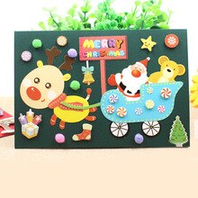 5 Pcs Handmade DIY Christmas Card Children 3D Greeting Card Craft Educational Toy Kindergarten Baby Santa Claus Snowman Toy Gift