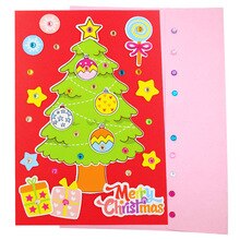 5 Pcs Handmade DIY Christmas Card Children 3D Greeting Card Craft Educational Toy Kindergarten Baby Santa Claus Snowman Toy Gift