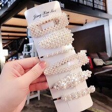 5 Pieces / Set of Fashion Imitation Pearl Hairpin BB Clip Hair Accessories Pearl Flower Stick Hairpin Set Tiara Hair Accessories