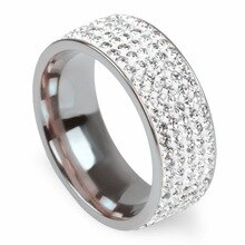 5 Rows Crystal Stainless Steel Rings for Women  Full Finger Love Wedding band men Ring Jewelry Wholesale suppliers china