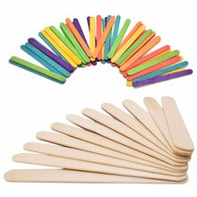 50 PCS Natural Wood Popsicle Sticks Wooden Popsicle Stick Homemade Ice Cream Sticks Natural Wood Craft Sticks 4YANG