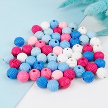 50Pcs Kids DIY Loose Beads Wooden Thread Beehive Spacer Loose Beads DIY Jewelry Craft Accessory 14mm