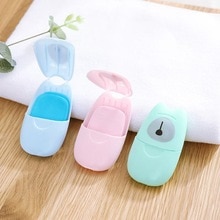 50pcs Disposable Soap Paper With Storage Box Travel Portable Hand Washing Box Scented Slice Sheets Mini Soap Paper