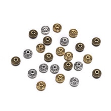 50pcs/lot 6mm Mix Antique Gold/Silver Plated Spacer Bead Cone Pattern Metal Loose Vintage Beads Supplies For DIY Jewelry Making
