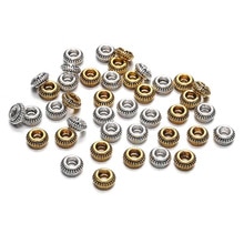 50pcs/lot 7mm Antique Gold Silver Charm Bracelet Beads Findings Loose Spacer Beads For Jewelry Making Supplies DIY Accessories