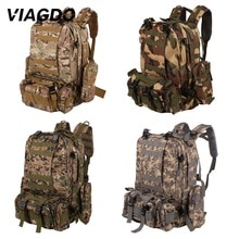 55L Tactical Backpack 4 in 1 Military 600D Outdoor Sport Bag Camping Hiking Travel Climbing Travel Backpack 2020 New Rucksack
