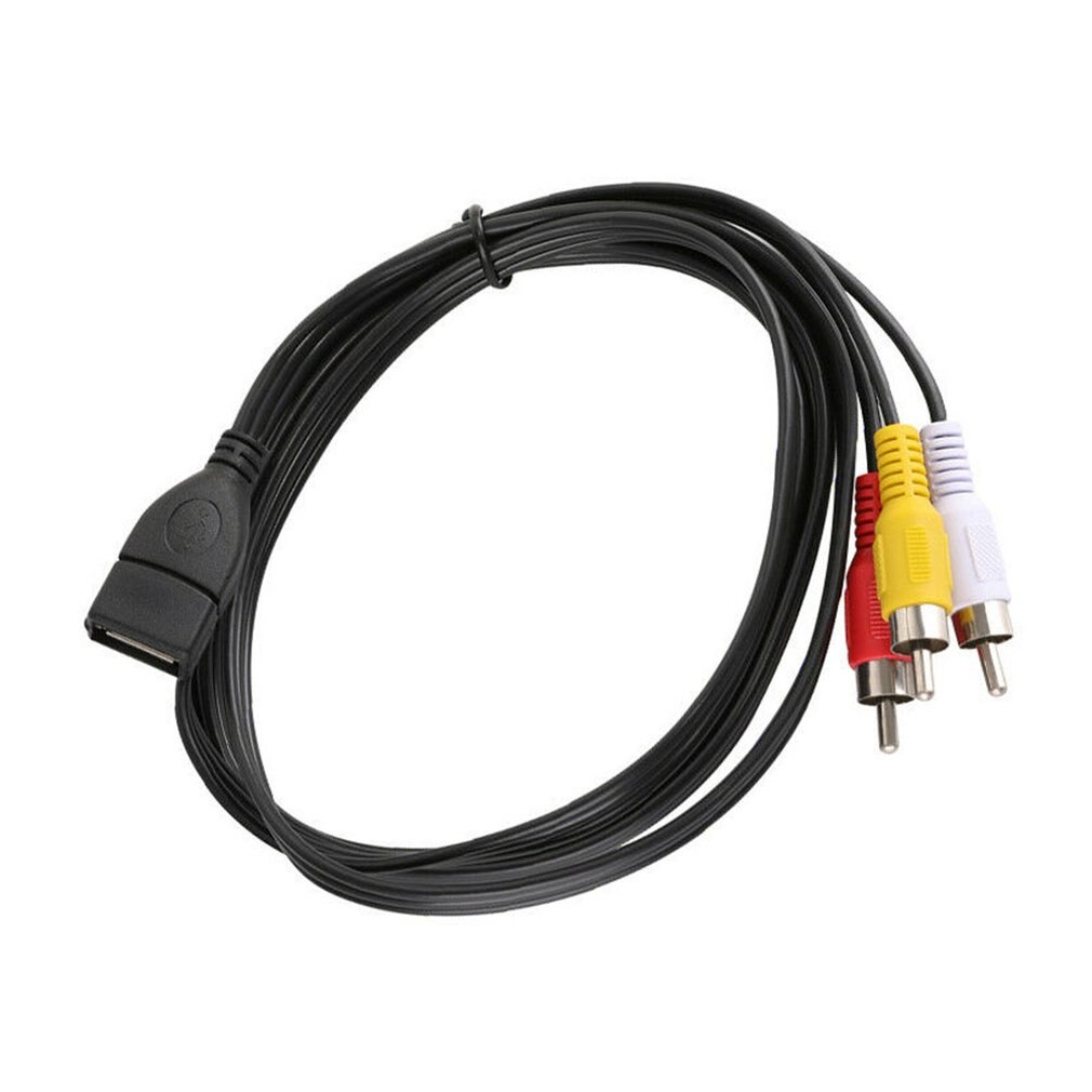 5Ft Usb A Female to3Rca Male Plug Video A/V Camcorder Adapter Cable For HDTV Wholesale