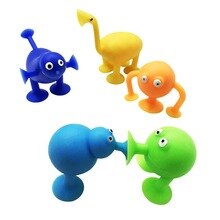 5Pcs/Set Mini Suction Cup Sucker Monster Dolls Kitchen Bathroom Wall Hanger Toy