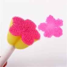 5Pcs Sponge Brushes Drawing Toys Children Art Flower Pattern DIY Painting Tools