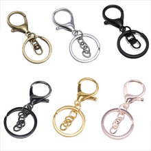 5pcs/lot Gold Silver Keychain Ring 30 mm Key Ring Long 70 mm Lobster Clasp Key Hook Chain For Jewelry Making Findings Supplies