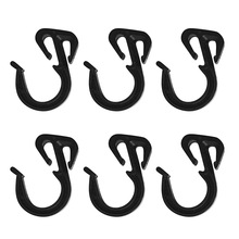 6 Pieces Plastic Shock Cord End Hooks for 5mm Elastic Rope Luggage Strap for Outdoor Sports Bungee Camping Climbing Accessories