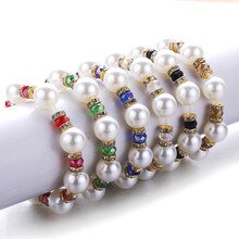 6-colors Fashion Elastic Glass Beads Bracelets Star pendant Silver beads jewelry making Beaded Bracelet Charm jewelry