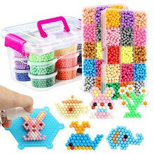 6000pcs 30 Colors Refill Beads Puzzle Crystal DIY Water Spray Beads Set Ball Games 3D Handmade Magic Splice Toys for Children