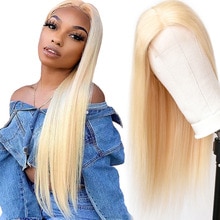 613 Blonde Human Hair Wigs 4x4 Closure Wig Lace Wig Blonde Human Hair Wigs 613 Honey Blonde Color Brazilian Straight Remy Hair