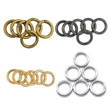 6Pcs Backpack Plated Alloy Round Spring Snap Hooks Clip Keychain Ring for Key Chains Small Dog Leashes Climbing Accessories