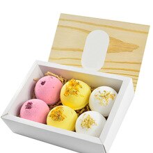 6pcs Bath Salt Ball Essential Oil Multiple Bubble Skin Moisturizing Exfoliating with Dried Flower Color Bath Bomb Gift Set