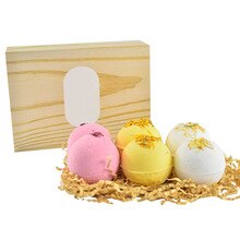 6pcs Natural Bath Salt Bubble Shower Ball Essential Oil Moisturizing Exfoliating Pure plant extract Bubble Ball with present box