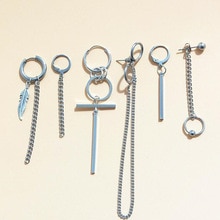 6pcs/set V Earrings DNA Korean Earrings Long Men Bangtan Boy V DNA Stud Earring For Women Men BTSARMY Album Accessories Kpop