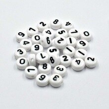 7mm 100pcs/lot Handmade Round Square Random digital letter Colorful Alphabet/Letter Acrylic Beads for DIY Bracelet Necklace Gift